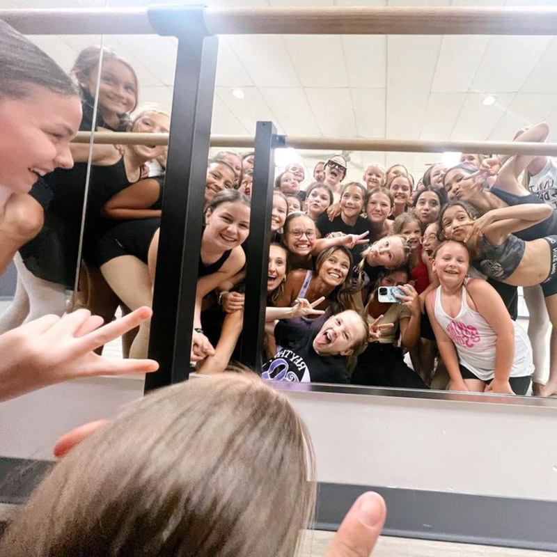 Rhythm and Soul students gathered in the dance studio